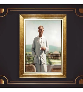 Altın Varaklı Çerçeveli Paspartulu Atatürk Tablo z4825 (Gold)