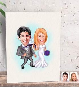 BK Gift Kişiye Özel Evleniyoruz Karikatürlü Dekoratif Mini Kanvas Tablo 15x20cm-6