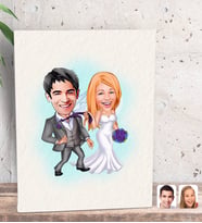 BK Gift Kişiye Özel Evleniyoruz Karikatürlü Dekoratif Mini Kanvas Tablo 15x20cm-6