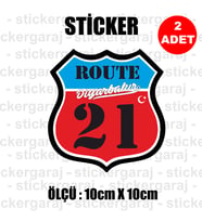 21 diyarbakır memleket rota gidiş etiket sticker çıkartma - 2 adet - motosiklet araba otomobil kamyon kamyonet cam uyumlu
