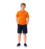 Erkek Kız Çocuk Polo Yaka Kısa Kollu Tişört BGL-ST05505 (Turuncu)