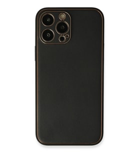 Durukar® iPhone 13 Pro Max Kılıf Coco Deri Silikon Kapak - Siyah