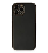 Durukar® iPhone 13 Pro Max Kılıf Coco Deri Silikon Kapak - Siyah