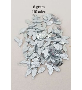 Oya Abiye Bileklik Kolye Pleksi Metalik Plastik Pul Gümüş Renk 8 gram 110 adet - BNC515