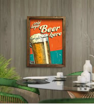 BK Gift Cafe & Bar & Restaurant Konseptli Doğal Masif Ahşap Çerçeveli Tablo-36