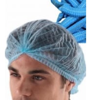 500 Adet Cerrahi Mavi Tela Nonwoven Akordeon Bone 52 Cm Çift Lastikli Saç Bonesi