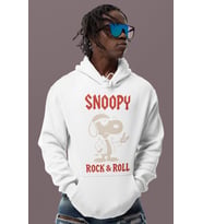 Snoopy Rock And Roll Baskılı Unisex Oversize Çizgi Film Karakter Hoodie