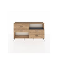 Arges Konsol Tek Raflı 4 Çekmeceli  176x30x99 Çam-Antrasit/Çam