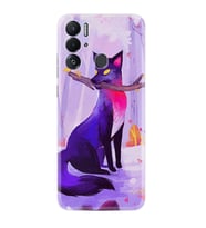 Tecno Pova Neo Kılıf Silikon Desen Özel Seri Mor Kurt 1614