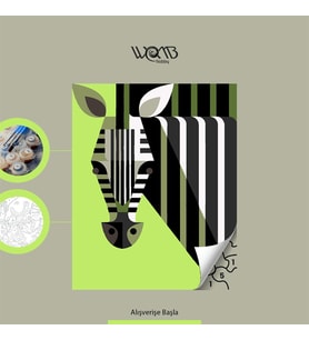 Modern Zebra Sayılarla Boyama Seti 30x40 cm (Tuvale Gerili)