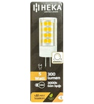 (1 Adet) Heka 5W (35W) 3000K (Sarı Işık) G4 Duylu Dim Edilebilir Led Kapsül Ampul