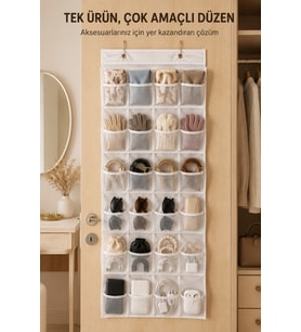 Çok Amaçlı Kapı Arkası Organizer, Ayakkabı ve Aksesuar Düzenleyici