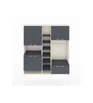 Hyperion Dolap 18 Raflı 8 Kapaklı Tek Askılı 220x44x243 Aytaşı-Antrasit/Antrasit