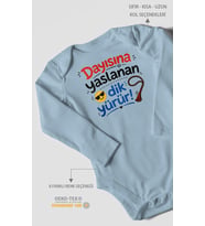 Dayısına yaslanan dik yürür Uzun Kollu Çıtçıtlı Bebek Body