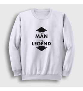 Presmono Unisex Beyaz The Man The Legend Hediye Sweatshirt 514398tt (Beyaz)