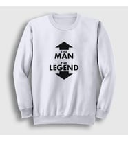 Presmono Unisex Beyaz The Man The Legend Hediye Sweatshirt 514398tt (Beyaz)