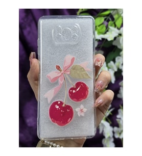 Poco X3 Pro / Poco X3 Nfc Uyumlu Kiraz Desenli Şeffaf Silikon Telefon Kılıfı