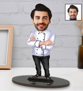 Kişiye Özel Aşçı Tasarımlı Karikatürlü Biblo