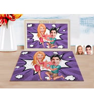 BK Gift Kişiye Özel Sevgililer Karikatürlü 1000 Parça Profesyonel Puzzle-19
