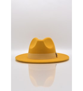 Erkek Sarı Fedora Fötr Panama Şapka