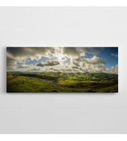 Bulutlar ve Yeşillik Panoramik Kanvas Tablo