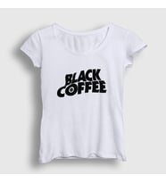 Presmono Kadın Beyaz Black Coffee Hediye Filtre Kahve T-Shirt 507001tt (Beyaz)