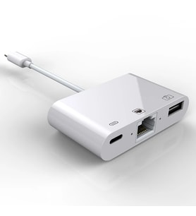 İPhone/İPad 3İN1 Ethernet RJ45 Ve Usb Kamera Adaptörü NK107-(5775) - HUOBPS4703-3983