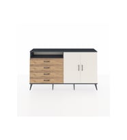 Arges Konsol 3 Raflı 4 Çekmeceli 2 Kapaklı 176x30x99 Antrasit-Aytaşı/Çam