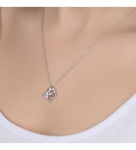 Ucarticaret S-warovski Taşlı Gümüş Melek Bayan Kolye