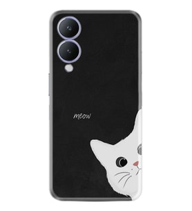 Vivo Y17S Kılıf Resimli Desenli Silikon Platinium Series Çılgın Kedi 1895