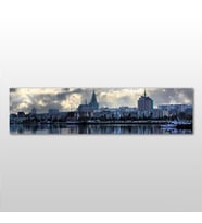 Amsterdam Ve Akarsu Kanvas Tablo 180x60cm (Karışık)
