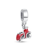 Nur Silver Kırmızı Motosiklet Gümüş Charm NUR-BL01359