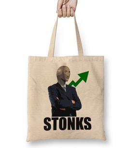 Stonks ! Meme Bez Çanta Uzun Saplı