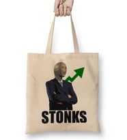 Stonks ! Meme Bez Çanta Uzun Saplı