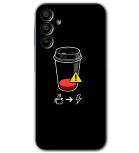 Galaxy A15 Kılıf HD Desen Baskılı Kılıf - Coffee Battery