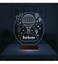 Luvivia Çocuk Odası Hediye Balon Kalp Kişiye Özel 3D Lamba - Masa Gece Lambası