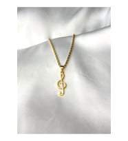 Gold Renk Paslanmaz Çelik Sol Anahtarı Kolye (Gümüş)
