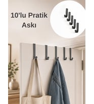 Beylini 10'Lu Pratik Askı Kapı Banyo Mutfak Düzenleyici Askı Seti Pratik Kanca Askılık Basit Pratik Tak Çıkar