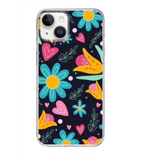 PrintiFy Apple  iPhone 14 ile Uyumlu 1mm Slim Fit Retro Renkler 1 Baskılı Şeffaf  Kılıf