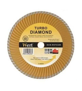 WERT 2712-230 Turbo Kanallı Elmas Testere (230mm) (Karışık)