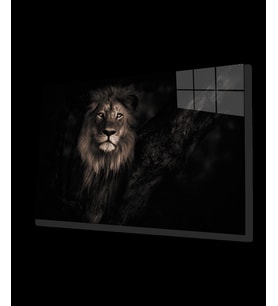  Aslan Hayvan Cam Tablo 4mm Dayanıklı Temperli Cam
