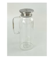 1500 ml Borosilikat Cam Su Sürahisi - Metal Kapaklı ve Isıya Dayanıklı