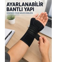 Metal Destekli El Bilek Ateli Ayarlanabilir Bantlı Bileklik Başparmak Açık