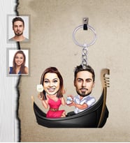 Kişiye Özel Sevgili Karikatürlü Ahşap Anahtarlık  Model 18-Eco