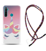 Realme 5i 5 Pro 6i 7 Pro 8 Kılıf Boyun Asklı Rasta Silikon Sweety Unicorn 1737
