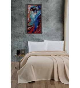 Klimalı Pike,%100 Pamuk Petekli Pike, Dörtmevsim Pike Çift Kişilik 220x240 Krem