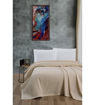 Klimalı Pike,%100 Pamuk Petekli Pike, Dörtmevsim Pike Çift Kişilik 220x240 Krem
