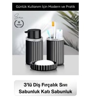#Sabunluk Plastik Banyo Seti 3’lü Diş Fırçalık Sıvı Sabunluk Katı Sabunluk Modern Düzenleyici Şık Da