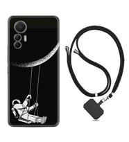 Xiaomi 12 Lite Kılıf Resimli Boyun Askılı İpli Desenli Silikon Series Astronot 519
