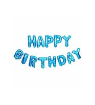 Happy Bırthday Yazılı Mavi Renk Set Balon